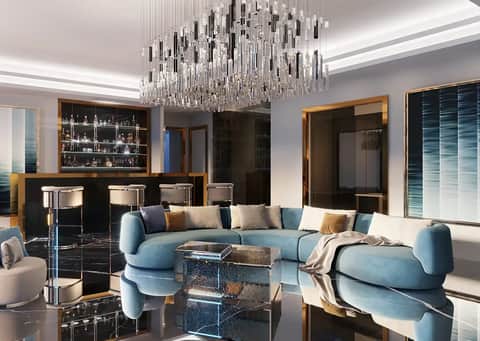 Burj Binghatti Jacob & Co Residences — THE DIAMOND SKY MANSION Living Area
