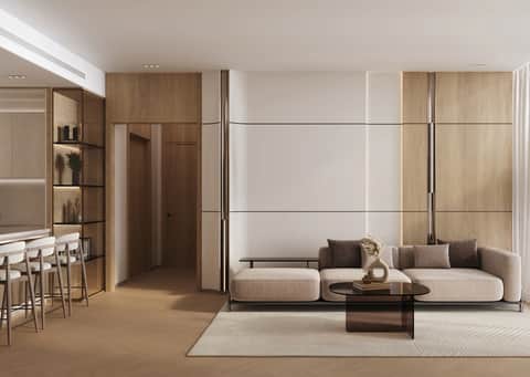 Binghatti Hillviews — living room